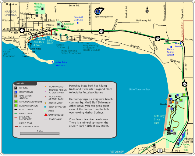 Overview map of Petoskey State Park