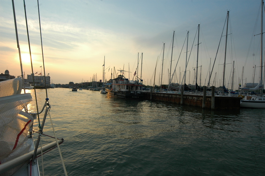 Sunset in downtown Port Huron