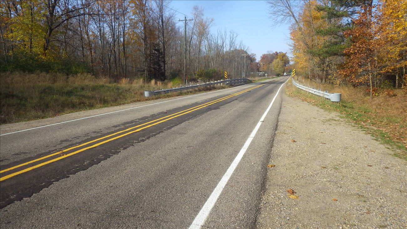 roadside parking on south side of CR 665 bridge