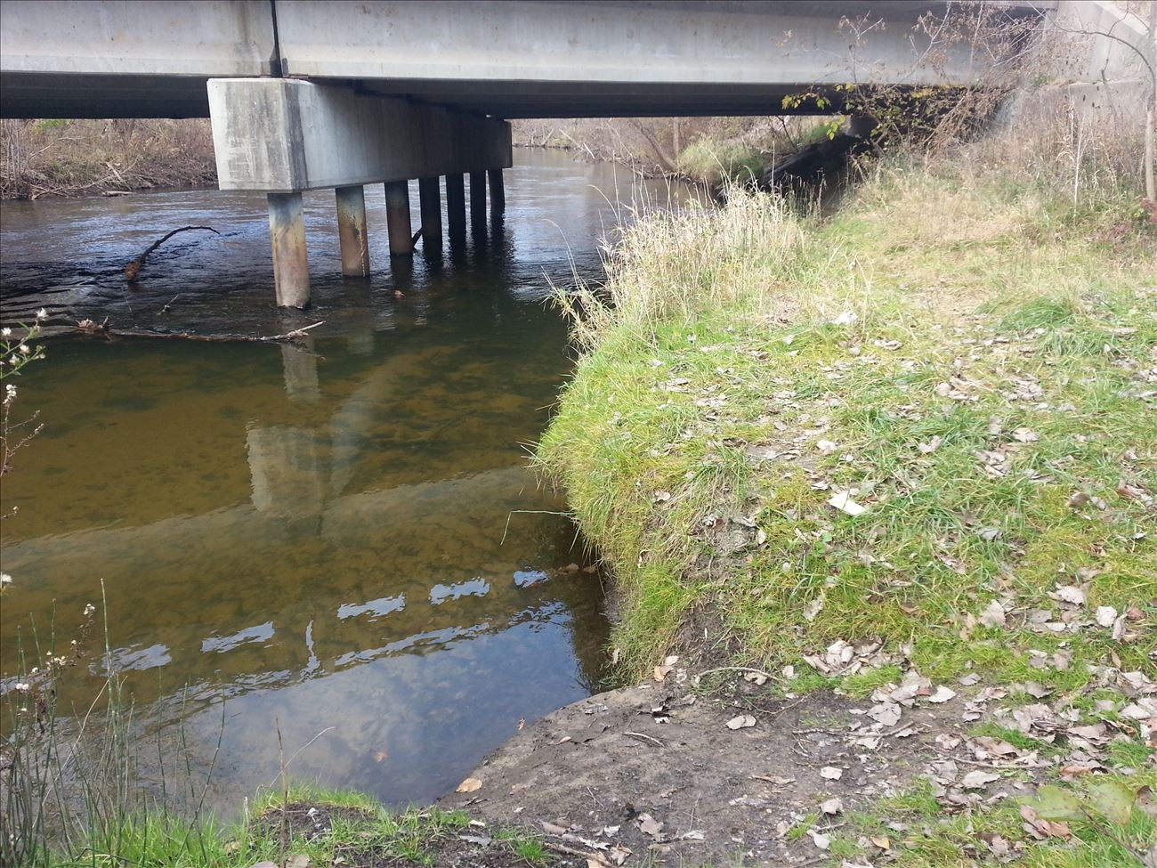 River Bank Launch Site immediately upstream from bridge