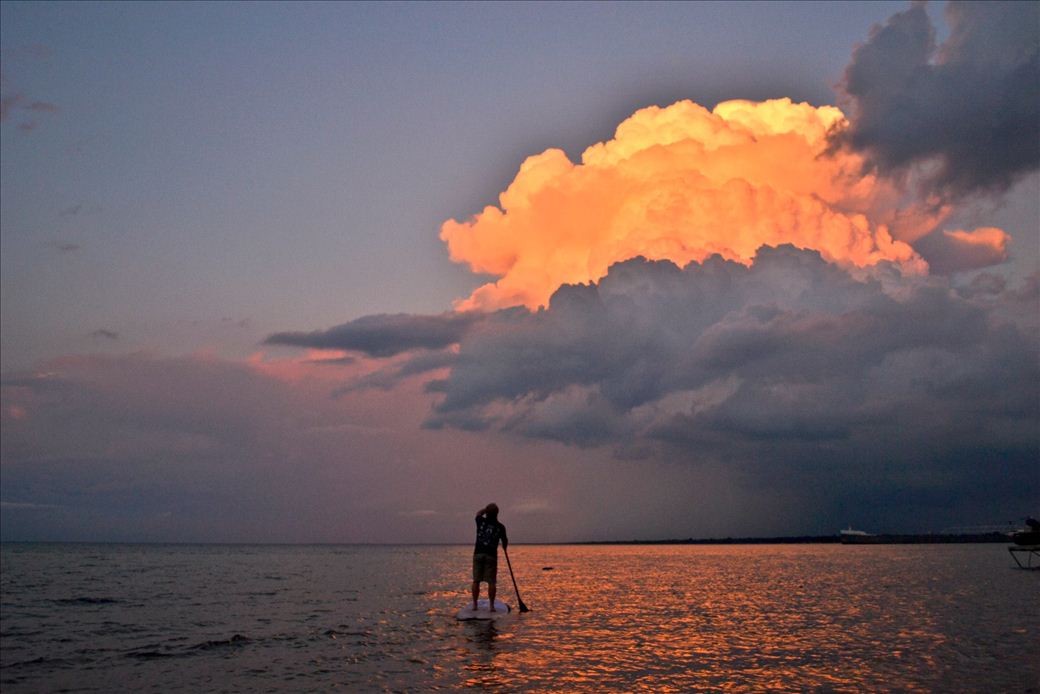 Sunset with a Stand-Up Paddleboarder